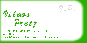 vilmos pretz business card